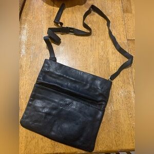 Sseko Designs Foldover Crossbody Clutch in Black Sheepskin